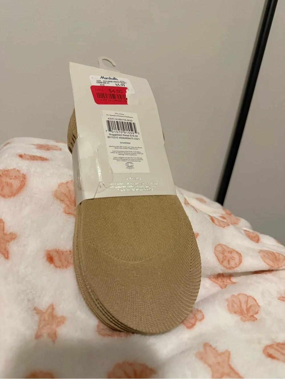 Marshalls Women’s No-Show Liner Socks - Light Brown